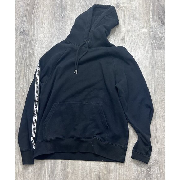 Los Angeles Hoodie Men's Size Medium Pullover Causal Solid Black - Picture 1 of 8